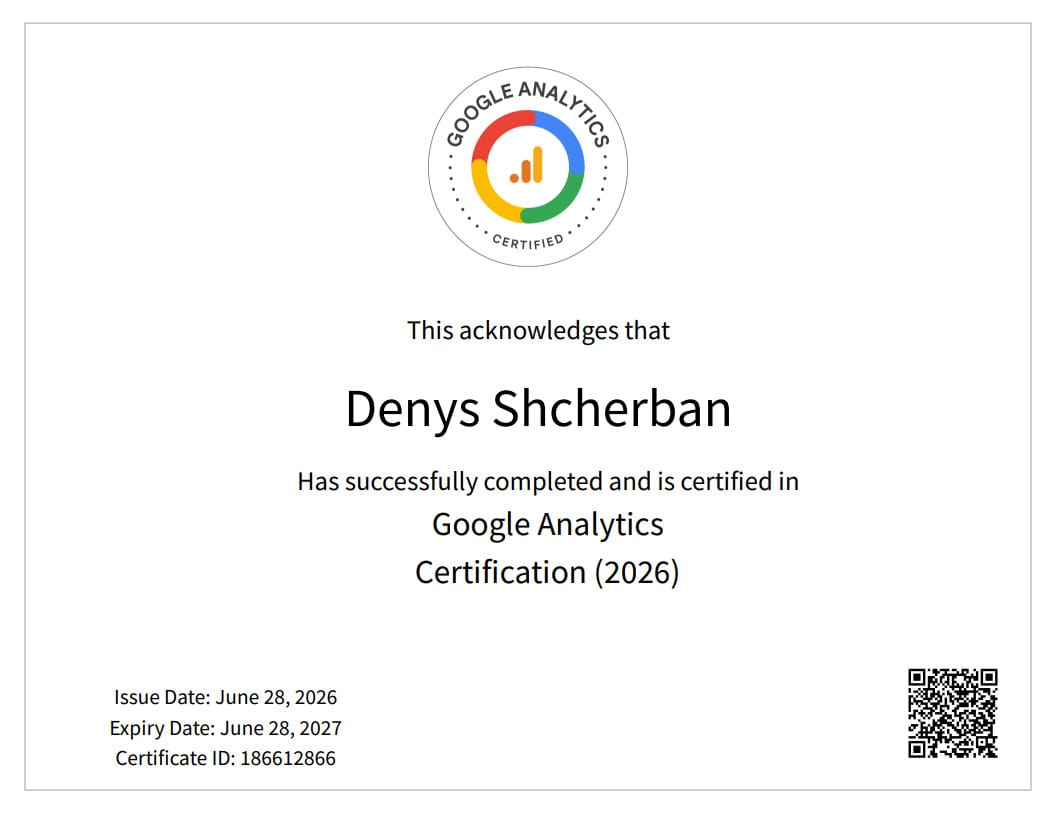 Google Analytics Certification (2026)
